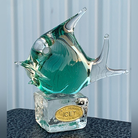 Vintage Authenticated Murano Arte Venezuela ICET Hand Blown Art Glass Angelfish - Picture 2 of 16